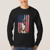 T-shirt Boxe American Flag Dog Wears Face Mask 4 Of Jul (Devant)