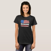 T-shirt Boxe American Flag Patriotic Boxer Coach Fighter (Devant entier)