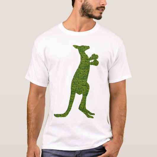 T-shirt Boxe australienne Kangaroo avec typographie de l'a (Devant)