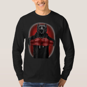 T-shirt Boxe Black Pit Bull Chien Martial Arts Guerrier
