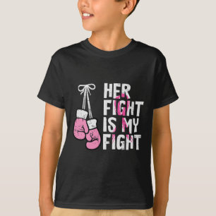 T-shirt Boxe de cancer du sein Gants Son combat Mon combat
