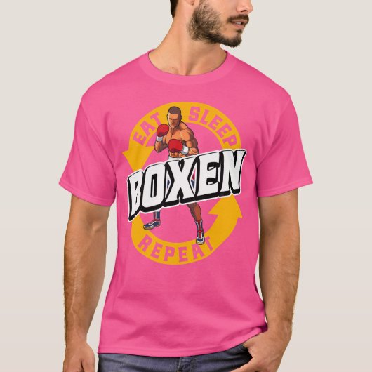 T-shirt Boxe de sommeil Répéter Boxe Boxe Boxe (Devant)
