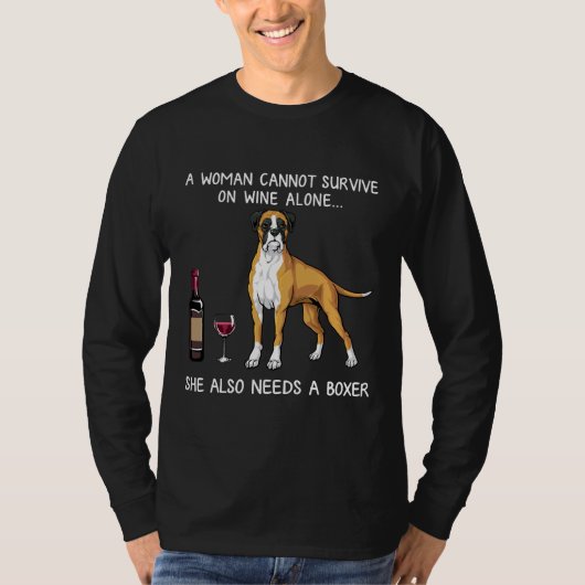 T-shirt Boxe Et Chien À Vin (Devant)