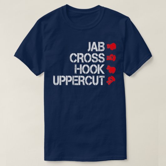 T-shirt Boxe Jab Cross Hook Uppercut Boxer Martial Arts (Design devant)