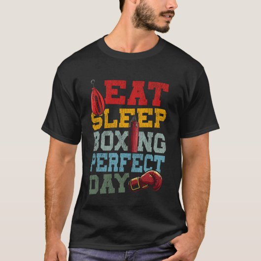 T-shirt Boxe Manger Sommeil Boxe Parfaite Journée (Devant)