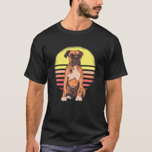 T-shirt Boxe rétro vintage Boxer Chien Boxer Amer Noël Hom