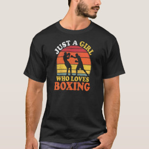 T-shirt Boxe Rétro vintage Juste Une Fille Qui Aime Boxer