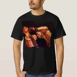T-shirt Boxe sportive vintage, boxeurs se frappant