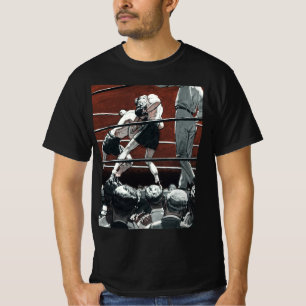 T-shirt Boxe sportive vintage, des boxeurs s'affrontent su
