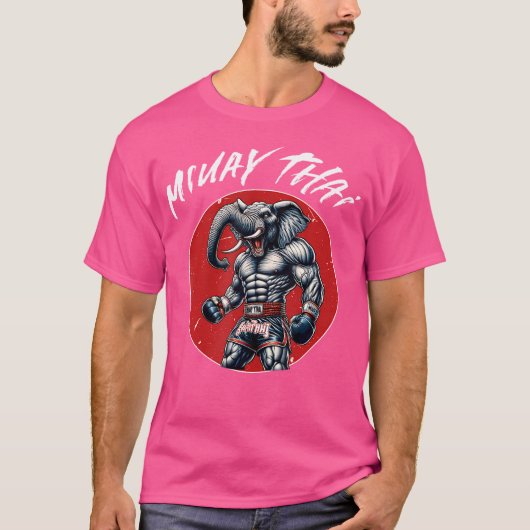 T-shirt Boxe Thaïlandaise Et Eléphant Muay Thai (Devant)
