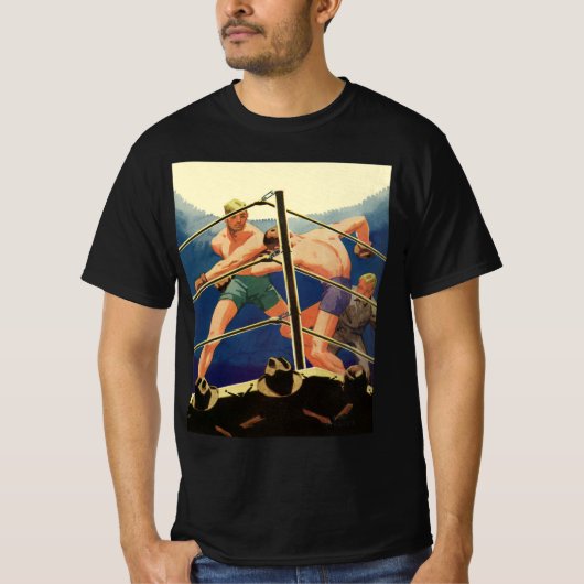 T-shirt Boxe vintage, Boxers pendant un match (Devant)