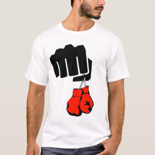 T-shirt boxer, boxer, poing et gants de boxe