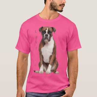 T-shirt Boxer Chien Chemise Chien Maman Papa L'Amour C'Est