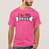 T-shirt Boxer Chien J'Aime Mon Boxer Chien Bone Tee (Devant)