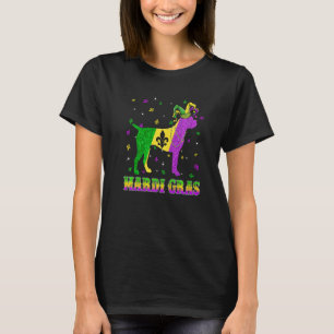 T-shirt Boxer Chien Mardi Gras Carnival Jester Beads Premi