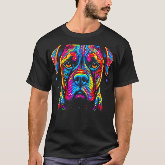 T-shirt Boxer Chien Pop Art (Devant)
