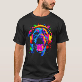 T-shirt Boxer Chien Pop Dj Festival