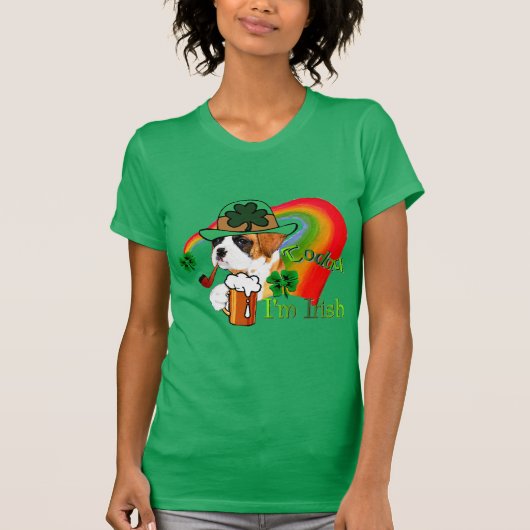 T-shirt Boxer Chien St Patrick's Day (Devant)