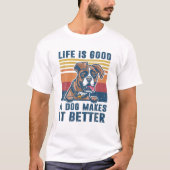 T-shirt Boxer Chiffres Cadeaux Funny Boxer Chien Papa Mama (Devant)