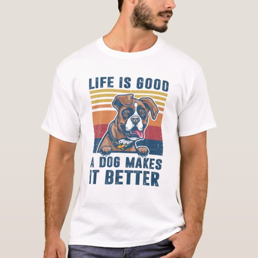 T-shirt Boxer Chiffres Cadeaux Funny Boxer Chien Papa Mama (Devant)