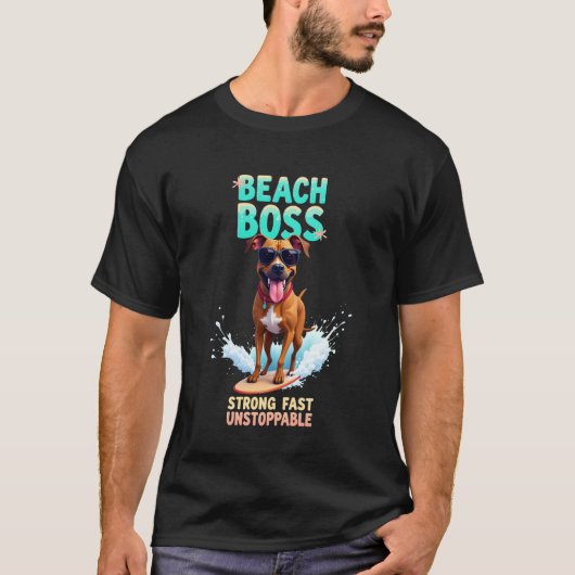 T-shirt Boxer Cool Surfant Chien (Devant)