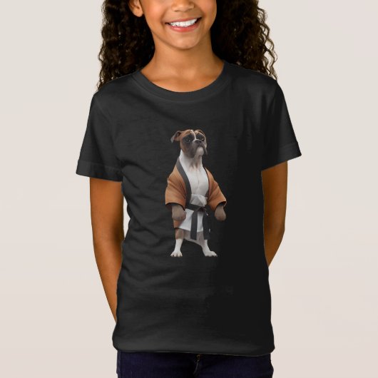 T-Shirt Boxer Dog Jouer Karate, Karate Champion Boxer Dog (Devant)