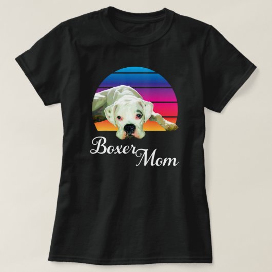 T-shirt Boxer Dog Mama Rainbow Dog Animal Lover Graphic  (Design devant)