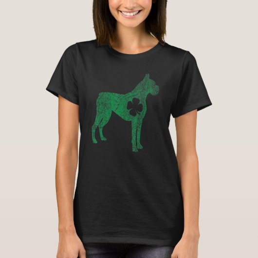 T-shirt Boxer Dog Shamrock St Patrick's Day Saint Paddy's  (Devant)