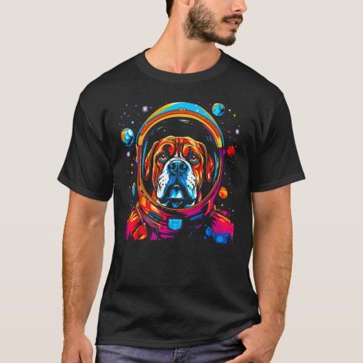 T-shirt Boxer Dog Space Astronaut (Devant)