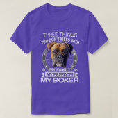 T-shirt Boxer Dog - Trois choses que vous ne manquez pas a (Design devant)
