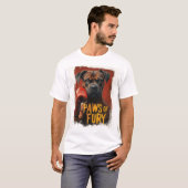 T-shirt Boxer Drôle - Conception de Pattes de Fureur (Devant entier)