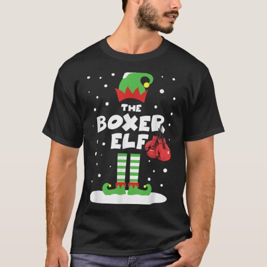 T-shirt Boxer Elf Matching Groupe Famille Vacances Noël Co (Devant)