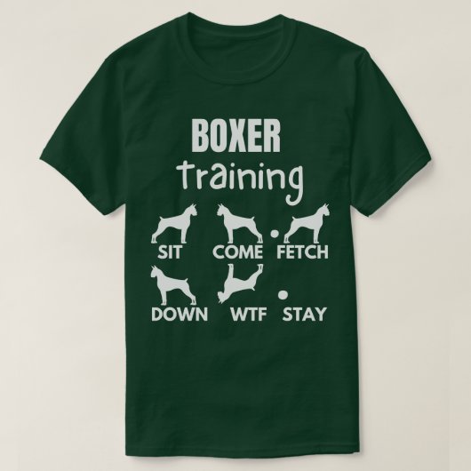 T-shirt Boxer Entraînement Boxer Chien Tricks 2 (Design devant)