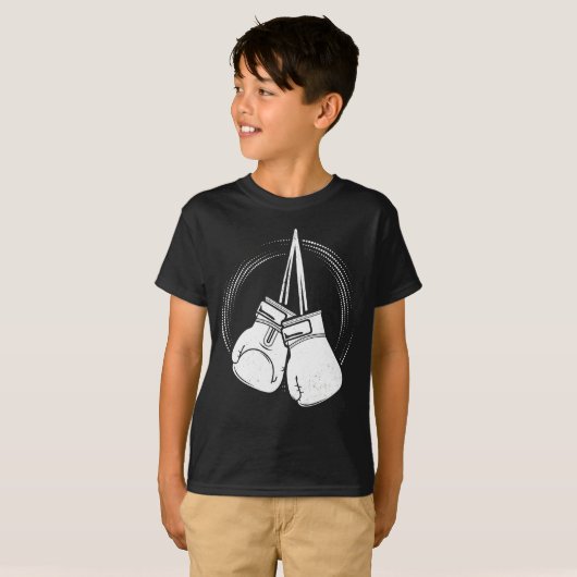 T-shirt Boxer Gants de boxe blanche (Devant entier)