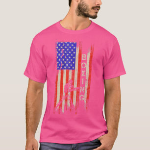 T-shirt Boxer Joueur Drapeau Américain vintage Silh