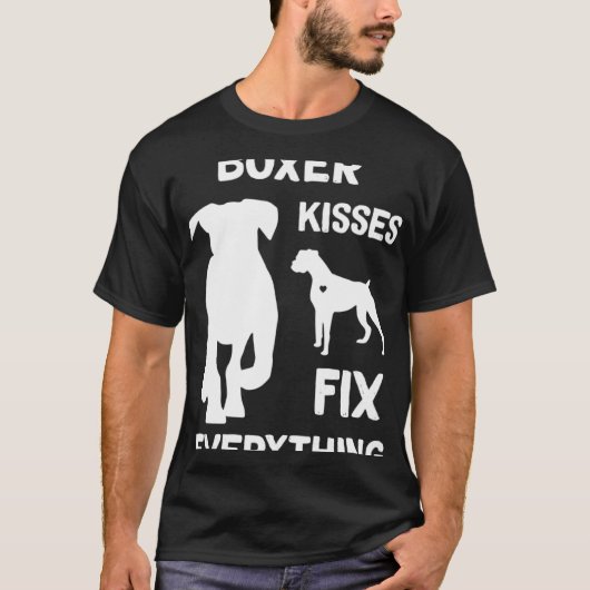 T-shirt Boxer kisses fix everything Boxer dog mom Boxer da (Devant)