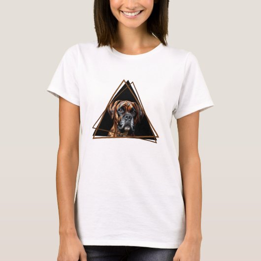 T-shirt Boxer Lab noir et brun brindle (Devant)