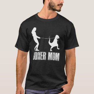 T-shirt Boxer Maman Chien Dinosaur Femmes Fête des mères