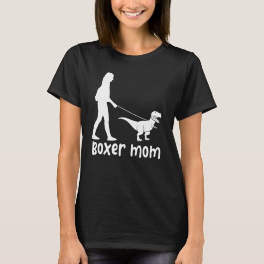 T-shirt Boxer Maman Dog Boxer Mama Dinosaur Femme D (Devant)