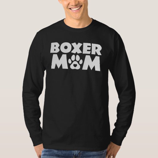 T-shirt Boxer Maman Funny Boxer Chien Propriétaire Chien C (Devant)