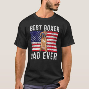 T-shirt Boxer Papa Usa American Flag Boxer Chien propriéta