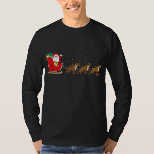 T-shirt Boxer Père Noël Sleigh de Noël - Drôle Chien Boxer