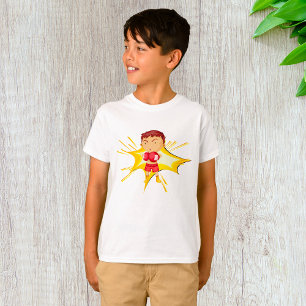 T-shirt Boxer pour enfants en gants et shorts rouges