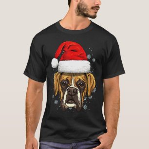 T-shirt Boxer Santa Hat Noël Funny Noël Amoureux de les ch