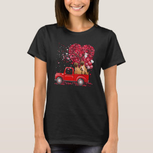 T-shirt Boxer Valentine's Day Chiens Coeurs de Camion Roug