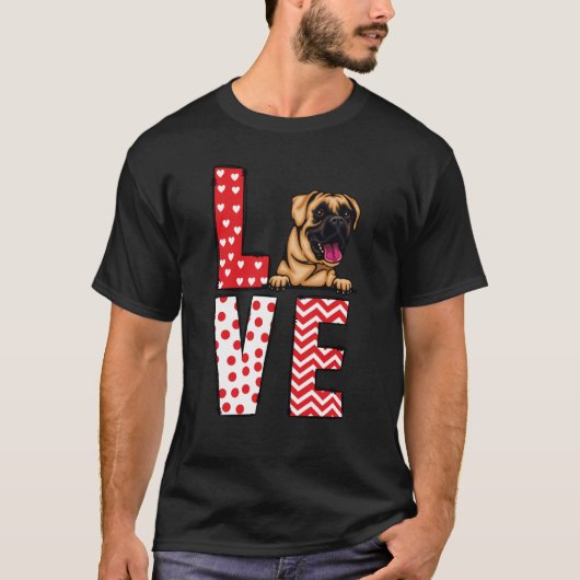 T-shirt Boxer Valentines Day Love Valentine Cute Hearts (Devant)