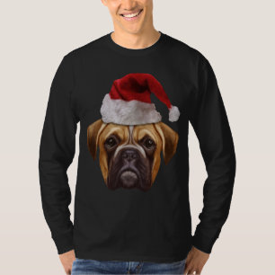 T-shirt Boxer Vilain Chien de Noël Santa Hat Noël Cadeau
