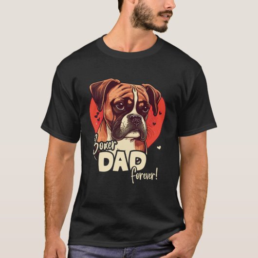 T-shirt Boxerdog With Heartdecoration Boxerdad (Devant)