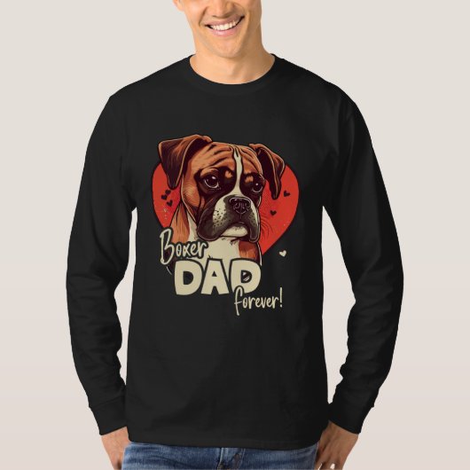 T-shirt Boxerdog With Heartdecoration Boxerdad (Devant)