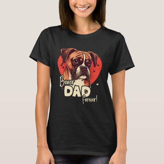 T-shirt Boxerdog With Heartdecoration Boxerdad (Devant)